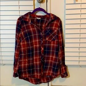 ✨LAST CHANCE ✨ Medium Sonoma Red/Navy Button-Up
